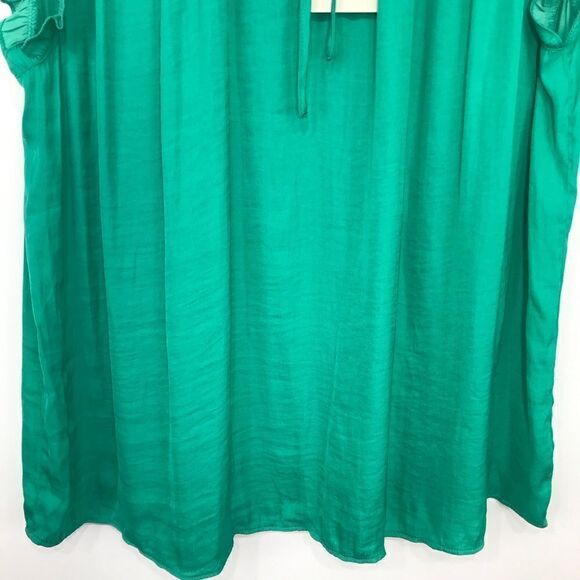 Joie Green Sleeveless Tie Front Flowy Ruffle Blouse NEW - Picture 5 of 14
